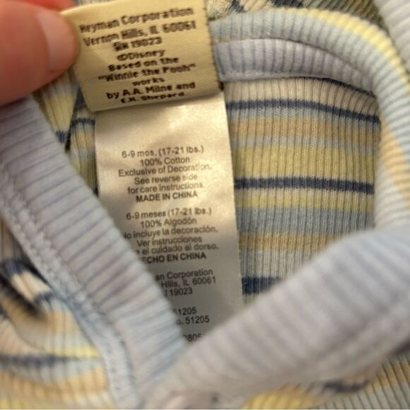 Disney Winnie The Pooh Sincerely Pooh Vintage Stripe Embroidered Hood Cardigan - Picture 5 of 5